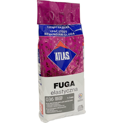 Atlas Fuga 036 Эластичная затирка для швов 1-7 мм, пакет 2 кг, тёмно-серая