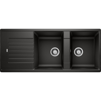 Zia 8S 526027 Мойка двойная встраиваемая сверху 116*50 см, матовая чёрная