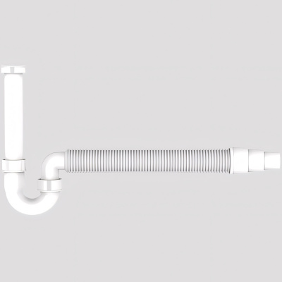 Ineo 31.212.00..0000 Сифон для раковины с гибким подключением 580 мм, глянцевый белый