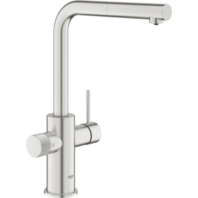 Grohe Blue Pure Minta 30590DC0 Кухонный смеситель 331 мм 1jet с вытяжным душем, с функцией фильтрации воды, суперсталь