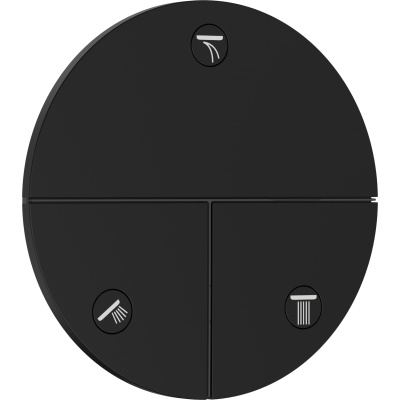 ShowerSelect Comfort S 15558670 Запорный вентиль встраиваемый на 3 выхода, матовый чёрный
