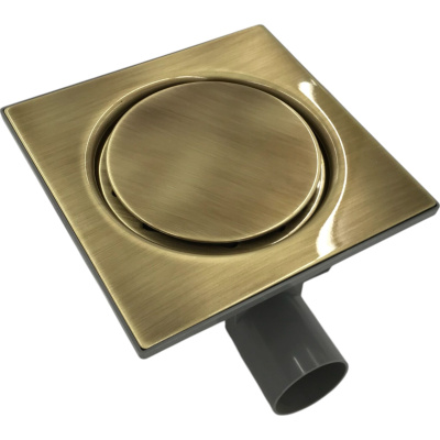 Pilette 156/5VSK Душевой трап 15 см с сухим затвором, бронза