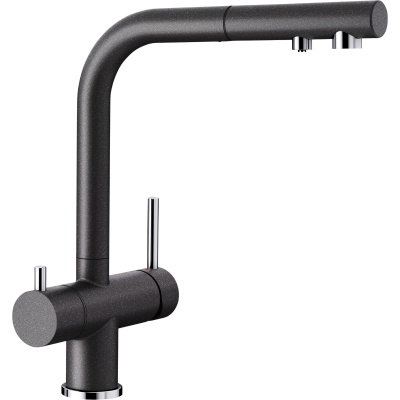 Fontas-S II 525200 Кухонный смеситель 270 мм 1jet с вытяжным душем, с функцией фильтрации воды, антрацит HD