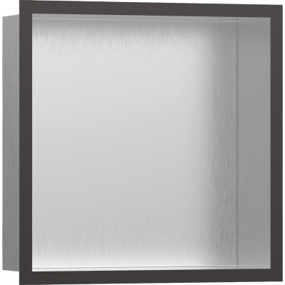XtraStoris Individual 56097340 Настенная ниша 30*30*10 см с рамой, шлифованный чёрный хром