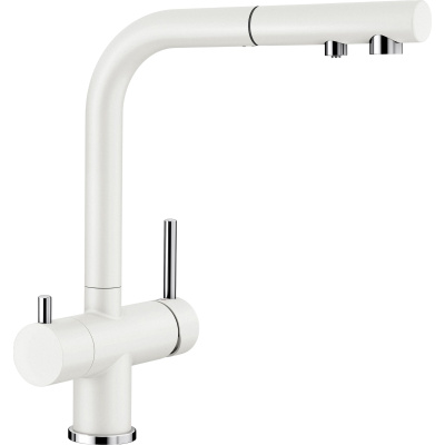 Fontas-S II 525204 Кухонный смеситель 270 мм 1jet с вытяжным душем, с функцией фильтрации воды, матовый белый HD