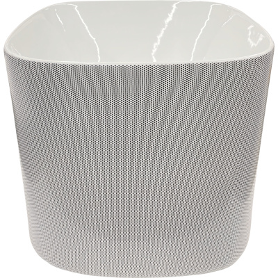 Moon 5503SENR Раковина накладная 42*42 см, глянцевая белая с декором (чёрный горошек)