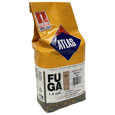 Atlas Fuga 020 Затирка для швов 1-6 мм, пакет 2 кг, бежевый