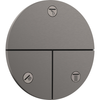 ShowerSelect Comfort S 15558340 Запорный вентиль встраиваемый на 3 выхода, шлифованный чёрный хром