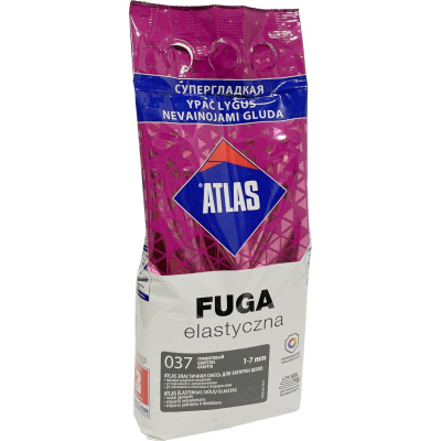 Atlas Fuga 037 Эластичная затирка для швов 1-7 мм, пакет 2 кг, графитовая
