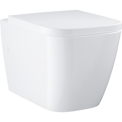 Clova Ceramic 39908000 Унитаз подвесной безободковый с сиденьем, глянцевый белый
