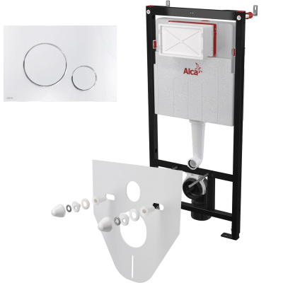 Комплект AlcaPlast SET 4 в 1: инсталляция, звукоизоляция, крепления, клавиша M671, хром