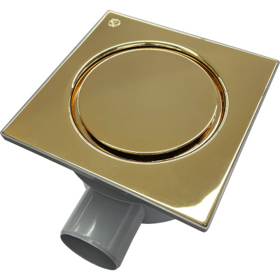 Pilette 156/5VSK Душевой трап 15 см с сухим затвором, золото