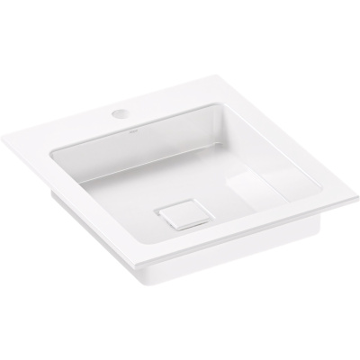 A System EB.Q450H Раковина встраиваемая сверху 45*50 см, глянцевая белая