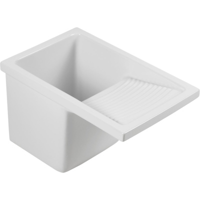 Riba 108600004 Мойка постирочная встраиваемая сверху 39*60,5 см, глянцевая белая