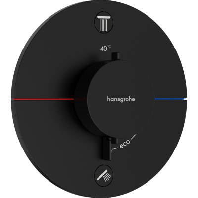 ShowerSelect Comfort S 15554670 Термостат встраиваемый на 2 выхода, матовый чёрный