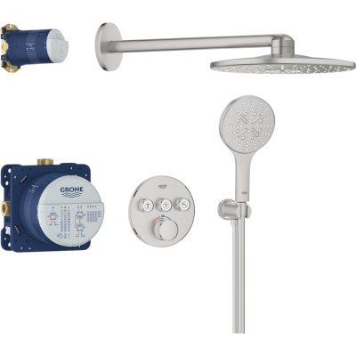 SmartControl 34863DC0 Комплект скрытого монтажа для душа с термостатом, суперсталь