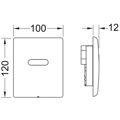 TECEplanus 9242357 Инфракрасная / сенсорная панель смыва для писсуара (230 V), глянцевая белая