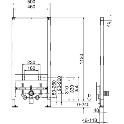 Prevista Dry 776442 Инсталляция для биде (без креплений к стене)
