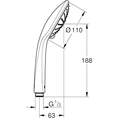 Vitalio Joy 27319000 Ручной душ 110 мм 3jet, хром