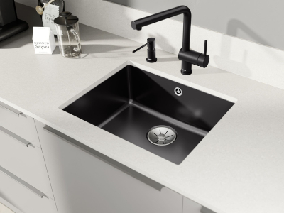 Subline 500-U 523740 Мойка керамическая встраиваемая под столешницу 54,3*45,6 см, матовая чёрная