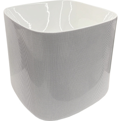 Moon 5503SENR Раковина накладная 42*42 см, глянцевая белая с декором (чёрный горошек)