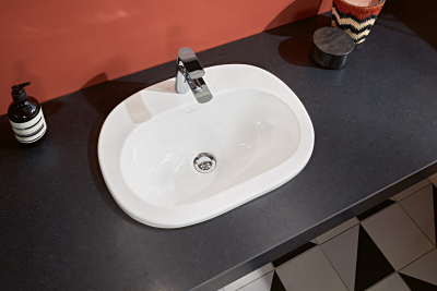 O.Novo 416156 01 Раковина встраиваемая сверху 56*40,5 см, глянцевая белая