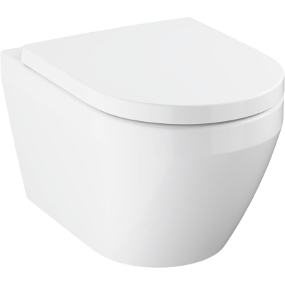 Euro Ceramic 102510SH00 Унитаз подвесной торнадо с сиденьем, глянцевый белый