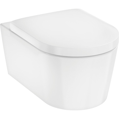 EluPura S 01022180/66002000/60193450/60148450 Комплект 4 в 1: Инсталляция с кнопкой смыва, унитаз подвесной безободковый с сиденьем, хром