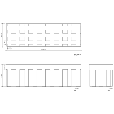 Corner DW 355 0612460 Контейнер для принадлежностей 30,5х9,5х9,5 см, матовый чёрный