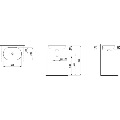 Savoy 8.1294.4.757.109.1 Раковина накладная 55*38 см, матовая белая