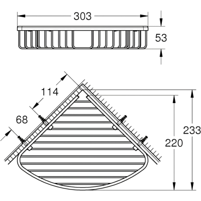 Bau Cosmopolitan 40663001 Корзинка угловая 30 см, хром