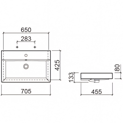 Novelda Plus 118120004 Раковина подвесная 70*45 см, глянцевая белая