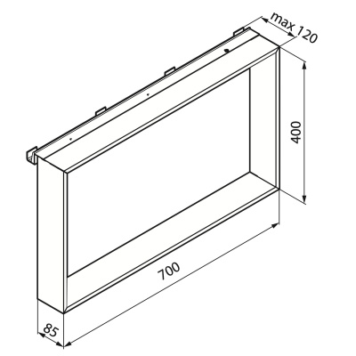 Frame R90AKFPO4070-U Полка подвесная на стекло 700*120*400 мм, с 4 крючками, матовая белая