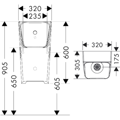 EluPura Original Q 60127450 Писсуар с внутренним подводом воды, глянцевый белый