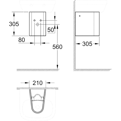 Euro Ceramic 39325000 Полупьедестал, глянцевый белый
