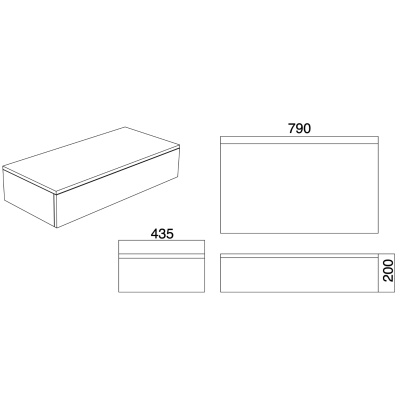 Solid 290787 Ящик подвесной 79*43,5 см, макассар