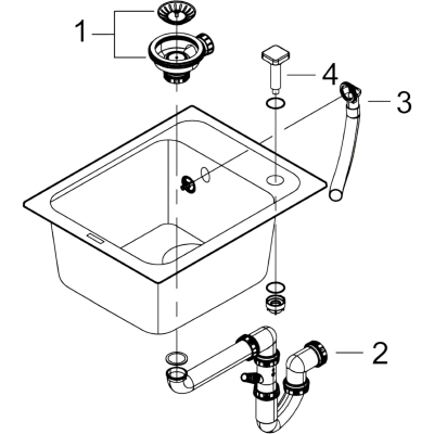 K700 31650AT0 Мойка встраиваемая сверху 40*50 см, серый гранит