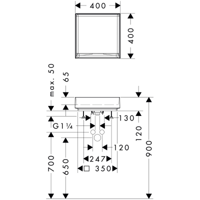 Xuniva Evo E 60324700 Раковина накладная 40*40 см, матовая белая