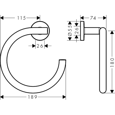 Logis Universal 41724000 Кольцо для полотенца, хром