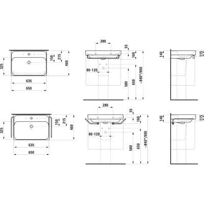 Meda 8.1011.4.000.104.1 Раковина подвесная / под мебель 65*46 см, глянцевая белая