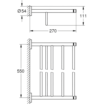 Essentials 40800GN1 Полка для полотенец 604 мм, холодный рассвет, матовый