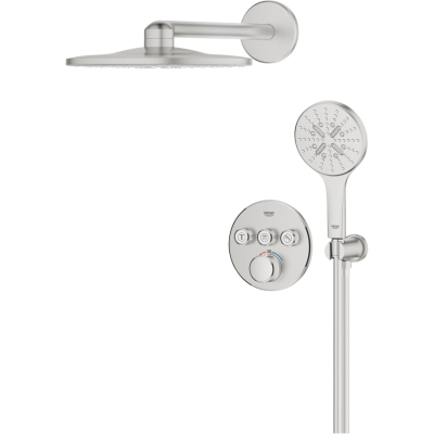 SmartControl 34863DC0 Комплект скрытого монтажа для душа с термостатом, суперсталь