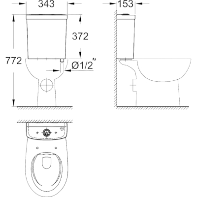 Bau Ceramic 39436000 Бачок для унитаза, глянцевый белый