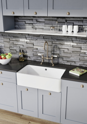 Villae 525163 Мойка керамическая встраиваемая сверху 79,5*46 см, глянцевая белая