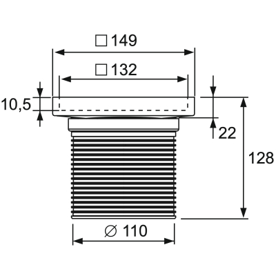 TECEdrainpoint S 3660011 Основа для плитки 150 мм, нержавеющая сталь, глянцевая