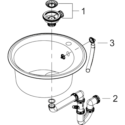 K200 31656AT0 Мойка встраиваемая сверху ø 51 см, серый гранит