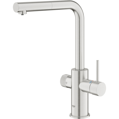 Grohe Blue Pure Minta 30590DC0 Кухонный смеситель 331 мм 1jet с вытяжным душем, с функцией фильтрации воды, суперсталь
