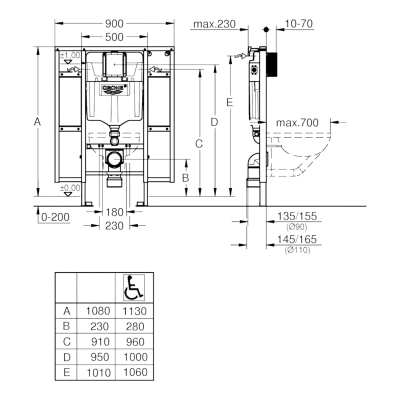 Rapid SL 39140000 Инсталляция для подвесного унитаза без панели смыва для поручней