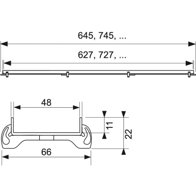 TECEdrainline 601570 Основа для плитки 150 см, нержавеющая сталь, глянцевая