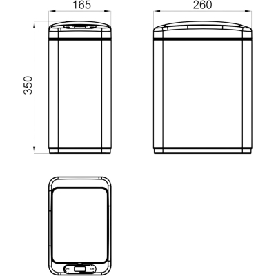 Square 100298685 Мусорное ведёрко сенсорное, матовое чёрное